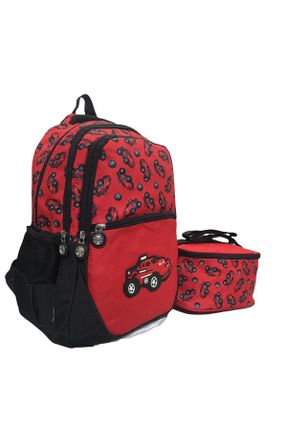 کیف مدرسه قرمز زنانه پارچه نساجی Tek Kişilik کد 266211535