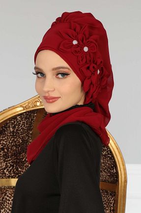 شال زرشکی زنانه شیفون کد 62356845