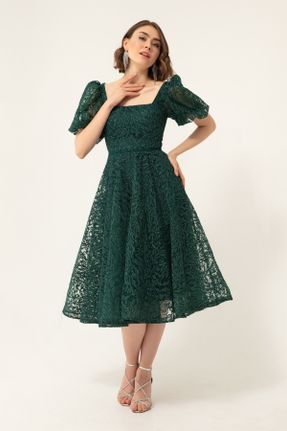لباس مجلسی سبز زنانه آستر دار کد 704294008