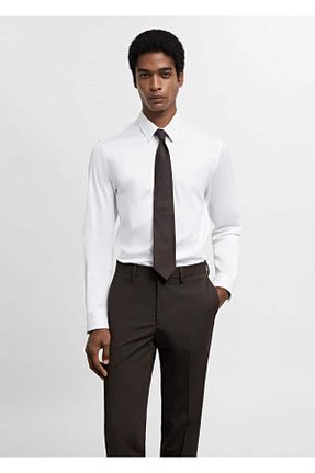 پیراهن آبی مردانه اسلیم MANGO Man - کد 787876010