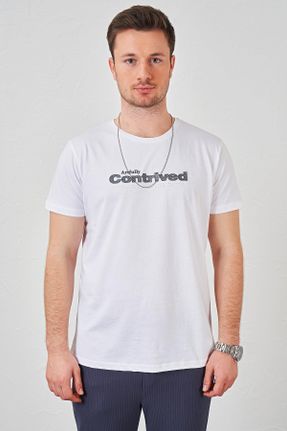 تی شرت سفید مردانه رگولار یقه گرد پلی استر کد 810522136