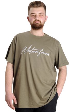 تی شرت خاکی مردانه سایز بزرگ کد 722967591