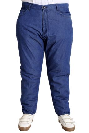 شلوار آبی مردانه جین فاق بلند کد 723002228