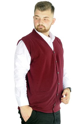 جلیقه سایز بزرگ زرشکی مردانه سایز بزرگ Modexl - کد 358838708