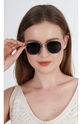 عینک آفتابی زنانه 50 UV400 فلزی سایه روشن هندسی کد 832078277