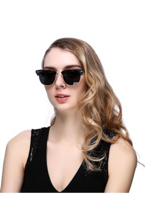 عینک آفتابی طلائی زنانه 50 UV400 فلزی مات قطره ای کد 833884870