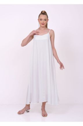 لباس سفید زنانه بافتنی بند دار کد 834993019