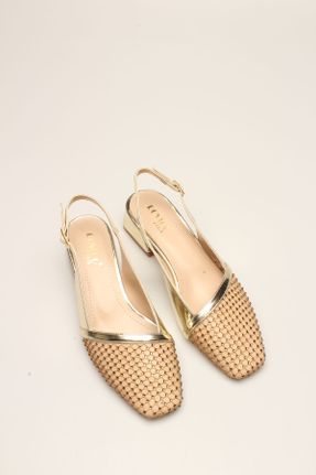 کفش پاشنه بلند کلاسیک طلائی زنانه پاشنه کوتاه ( 4 - 1 cm ) پاشنه ساده کد 835057367