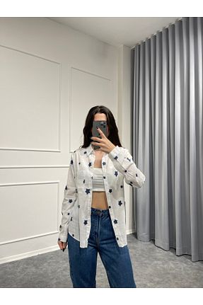 پیراهن سفید زنانه اورسایز Sobce - کد 835202360