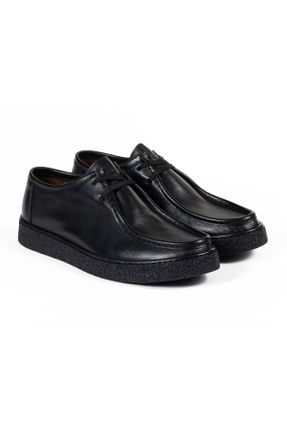 کفش کژوال مشکی مردانه چرم طبیعی پاشنه کوتاه ( 4 - 1 cm ) پاشنه ساده کد 827028397