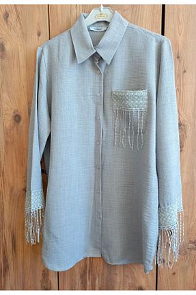 پیراهن طوسی زنانه رگولار EsSo butik - کد 820774696
