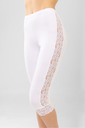 ساق شلواری سفید زنانه بافت پنبه (نخی) قد 3/4 کد 314594976