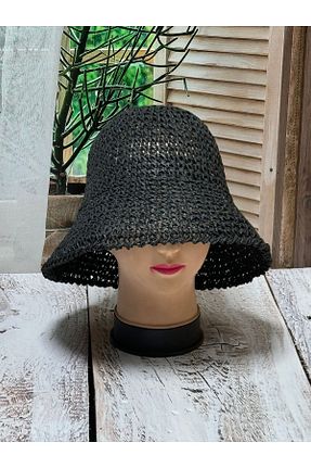 کلاه مشکی زنانه حصیر Aydmr Aksesuar - کد 824055515