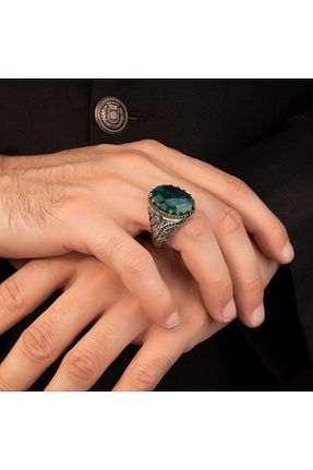 انگشتر نقره سبز مردانه زمرد Argento Silver - کد 468292536