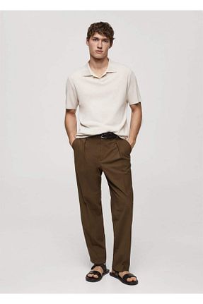 تیشرت بژ مردانه رگولار MANGO Man - کد 822182195