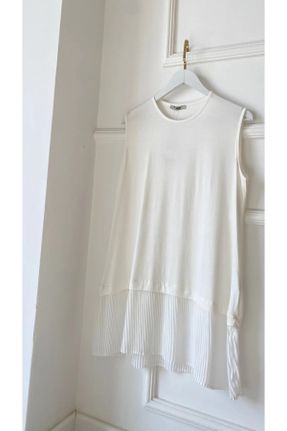 پیراهن سفید زنانه اورسایز آستین-بلند کد 637979578