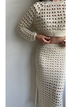 ست بالاتنه و پائین تنه رنگی زنانه بافتنی Julishop - کد 364292098