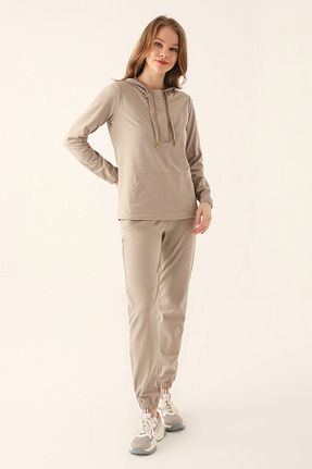 ست لباس راحتی بژ زنانه ساده Pierre Cardin - کد 750559653