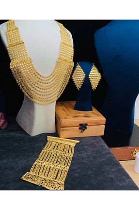 ست جواهر طلائی زنانه روکش طلا MEN GOLD - کد 300793138