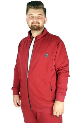 سوئیشرت سایز بزرگ زرشکی مردانه سایز بزرگ Modexl - کد 217177806