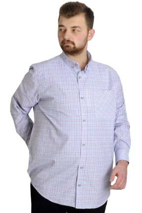 پیراهن سرمه ای مردانه سایز بزرگ پنبه - پلی استر کد 464327991