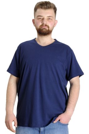 تی شرت سرمه ای مردانه سایز بزرگ کد 111434955
