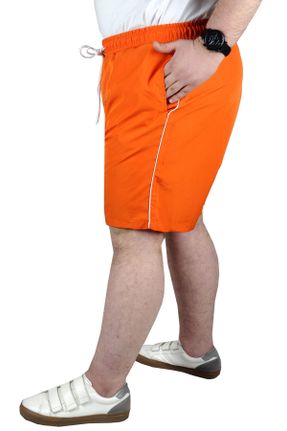 شلوارک نارنجی مردانه فاق بلند پلی استر پارچه کد 130173945