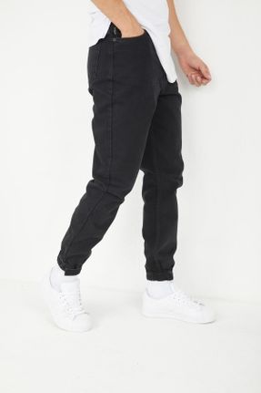 شلوار جین مشکی مردانه فاق بلند جین ساده بلند کد 152986723