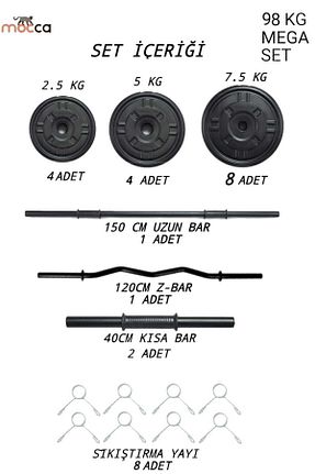 دمبل و وزنه مشکی 98 Kg کد 751642308