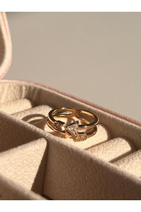 انگشتر جواهر طلائی زنانه زیرکن RiRi Store - کد 747589420
