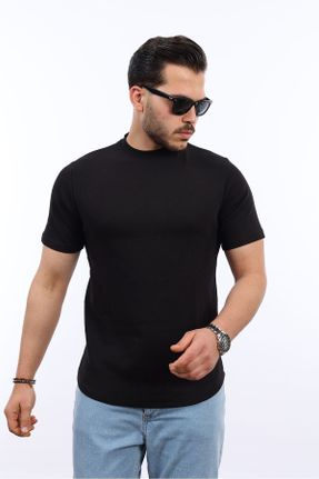 تی شرت مشکی مردانه پنبه - پلی استر یقه گرد ریلکس کد 823887724