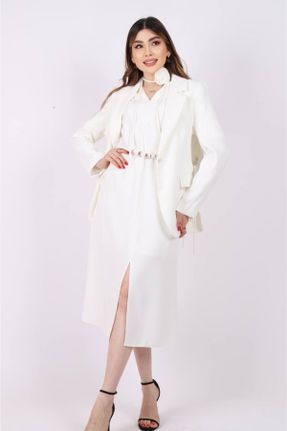 لباس سفید زنانه بافتنی راحت کد 823277814