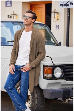 رویه قهوه ای مردانه Relaxed youknitwear you - کد 833611358