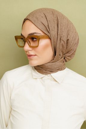 شال قهوه ای زنانه پنبه ای Mooncorn - کد 835059867