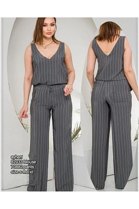 ست بالاتنه و پائین تنه طوسی زنانه بافتنی Ayhan - کد 835097135