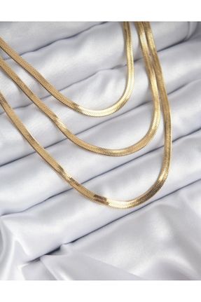 گردنبند استیل طلائی زنانه استیل ضد زنگ کد 835113592