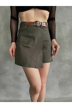 شلوارک و برمودا خاکی زنانه فاق بلند DENİKK - کد 816293490