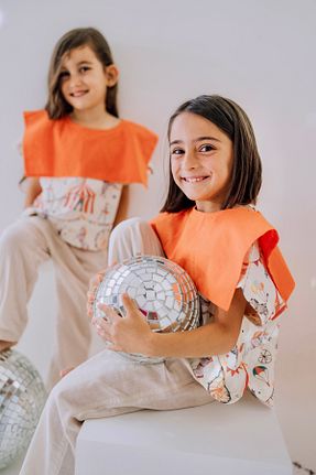 پیراهن نارنجی بچه گانه رگولار Mini Muse Kids - کد 835175787