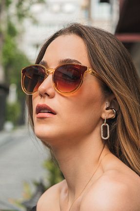 عینک آفتابی قهوه ای زنانه 49 Monvago - کد 114127612