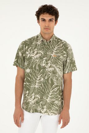 پیراهن خاکی مردانه Fitted U.S. Polo Assn. - کد 835240051