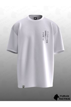 تی شرت سفید زنانه اورسایز یقه گرد پنبه (نخی) کد 835126752