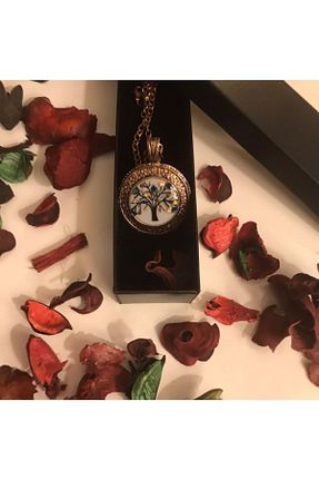 گردنبند جواهر نارنجی زنانه مس SS TASARIM - کد 117491107