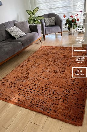 فرش نارنجی زیره ضد لغزش Samira - کد 835215323