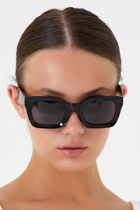 عینک آفتابی مشکی زنانه UV400 فلزی گربه ای کد 35896270