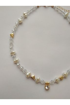 گردنبند جواهر سفید زنانه منجوق کد 307131191