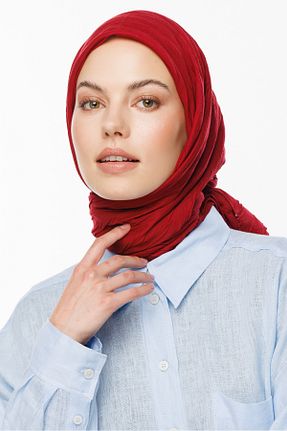 روسری زرشکی پنبه ای Mooncorn - کد 835371324