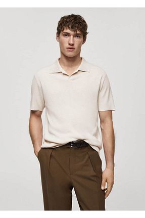 تیشرت بژ مردانه رگولار MANGO Man - کد 822182195
