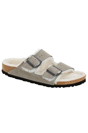 دمپائی طوسی زنانه پاشنه تخت Birkenstock - کد 68182837