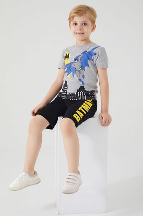 ست بالاتنه و پائین تنه طوسی بچه گانه بافتنی Batman - کد 649440035