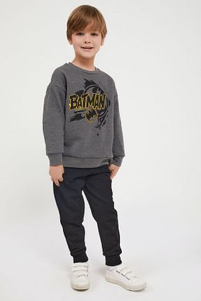 ست گرمکن طوسی بچه گانه پنبه پلی استر Batman - کد 338794975